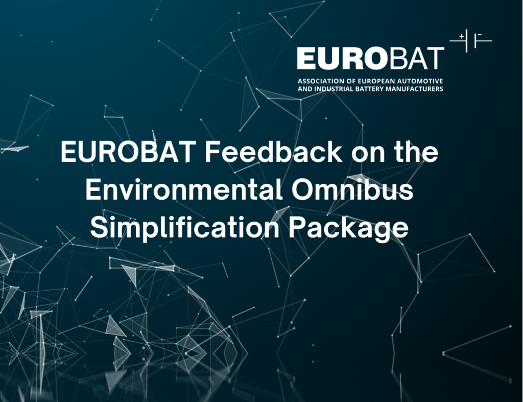 EUROBAT Feedback on the Environmental Omnibus Simplification Package