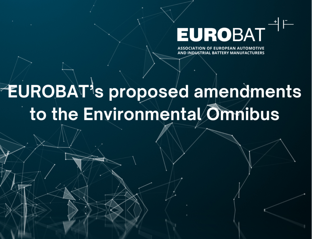 EUROBAT’s proposed amendments to the Environmental Omnibus